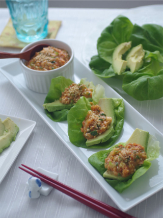 ねばねばキムチのサラダ巻き